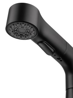 Смеситель для раковины Wonzon & Woghand WW-121B108-MB с выдвижным изливом чёрный матовый